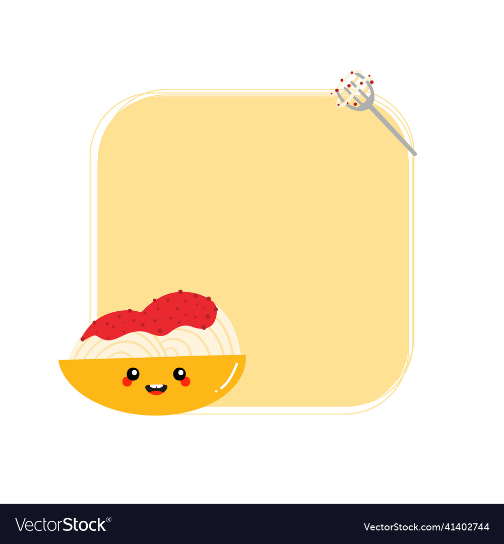 Spaghetti character square frame card template