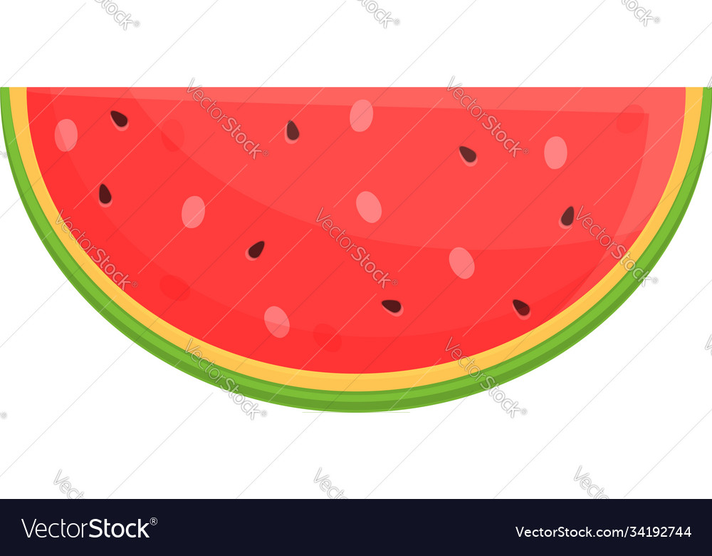 Summer party watermelon slice icon cartoon style