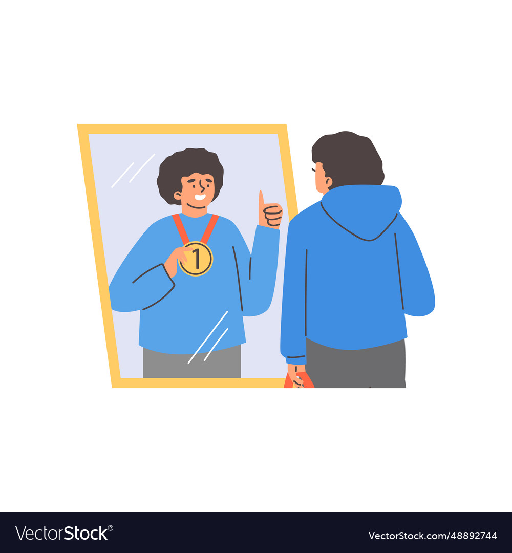 Young Man Looking In The Mirror Reflection Vector Image Young Man Looking In The Mirror Reflection Vector Image