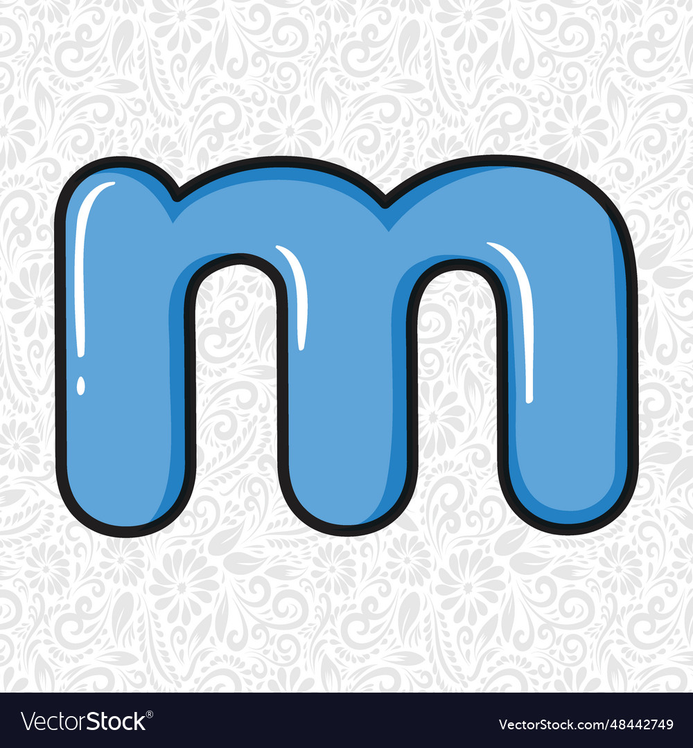 Alphabet small letter m latter art font Royalty Free Vector