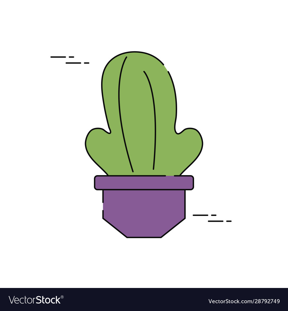 Cactus in pot plants flat fill