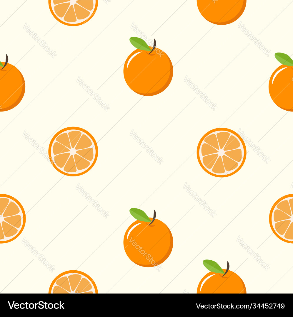 Citrus slice oranges seamless pattern Royalty Free Vector