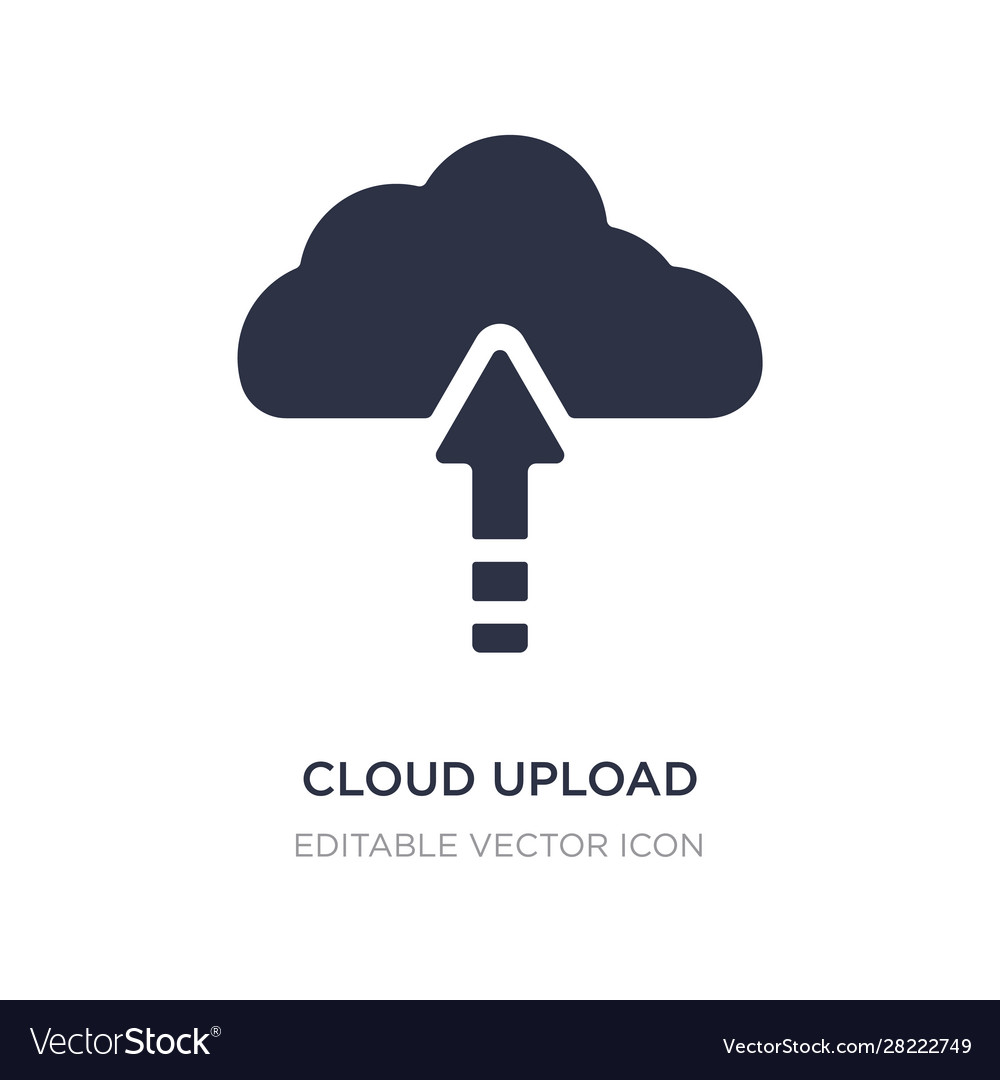 Cloud upload icon on white background simple