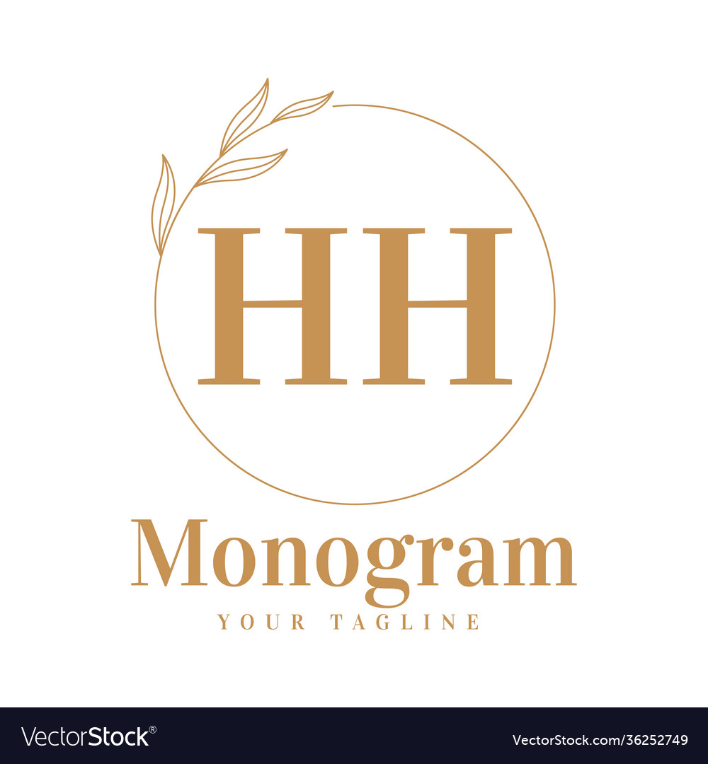 Hh Initial A Logo Design With Feminine Style Vector Image