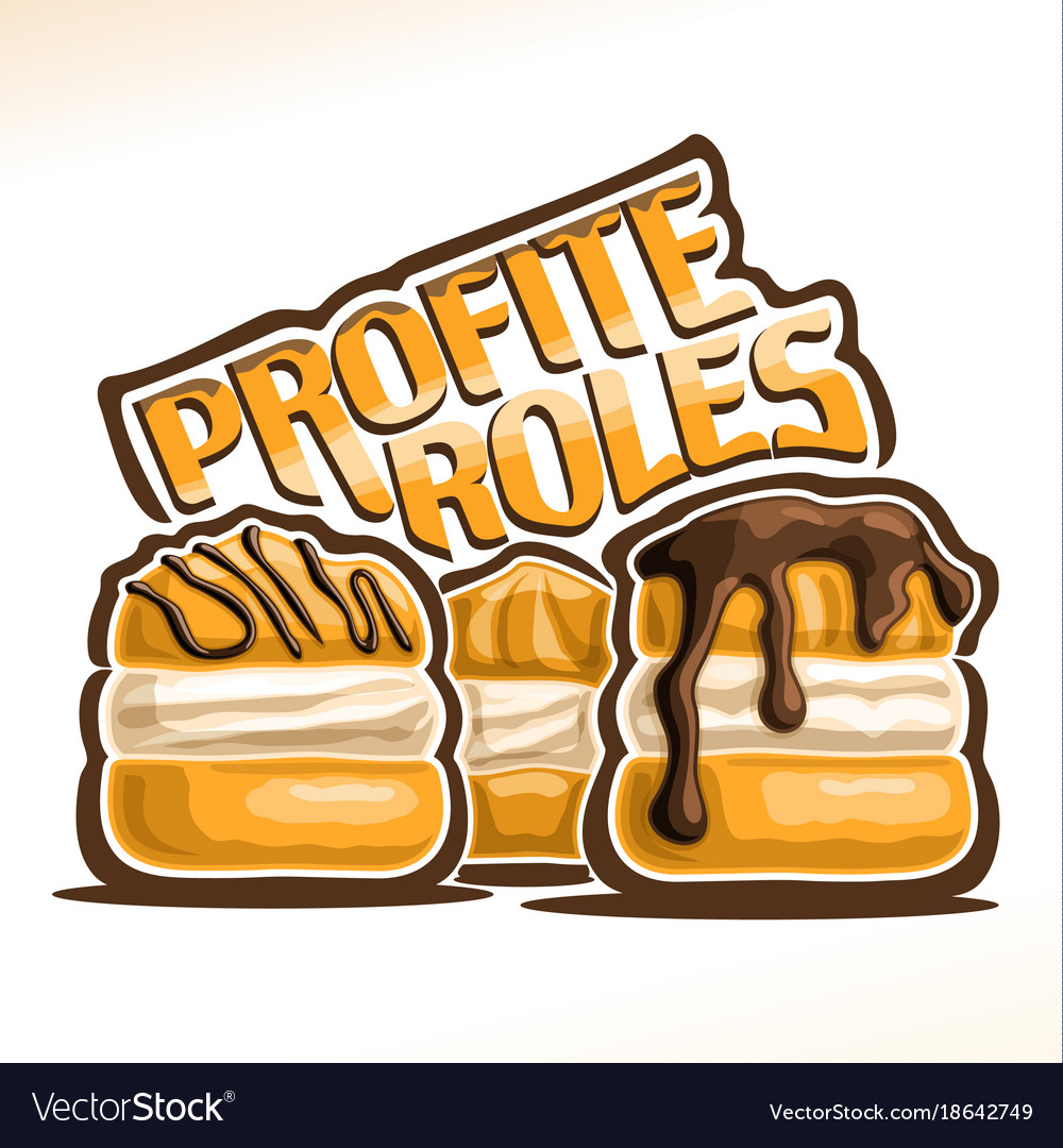 Logo for french profiteroles Royalty Free Vector Image
