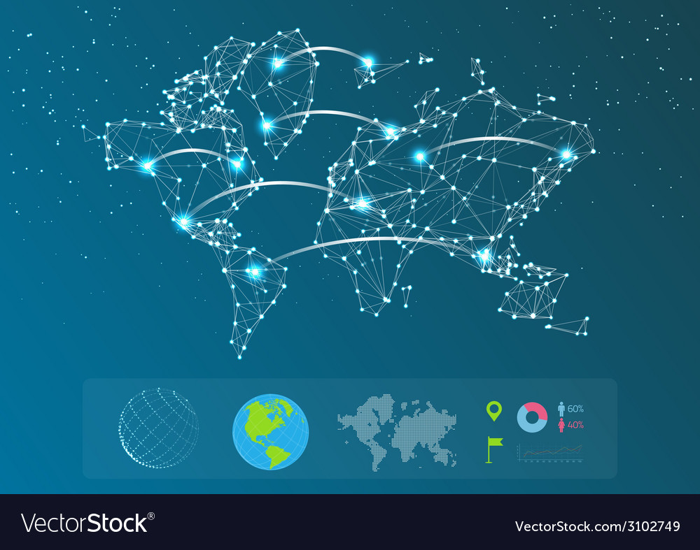 Map of the world Royalty Free Vector Image - VectorStock