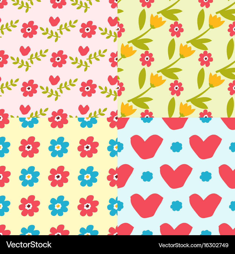 Nature flower seamless pattern Royalty Free Vector Image