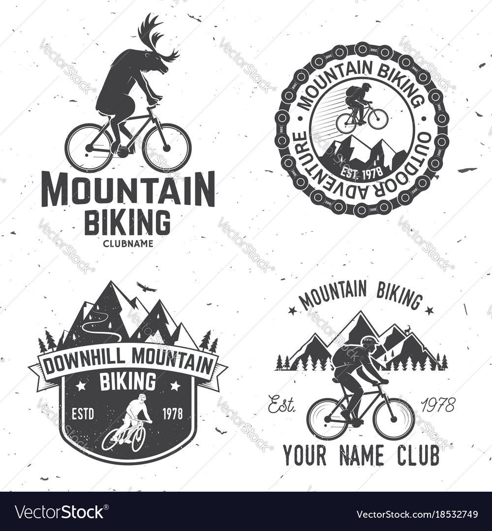 Set mountain biking clubs Royalty Free Vector Image