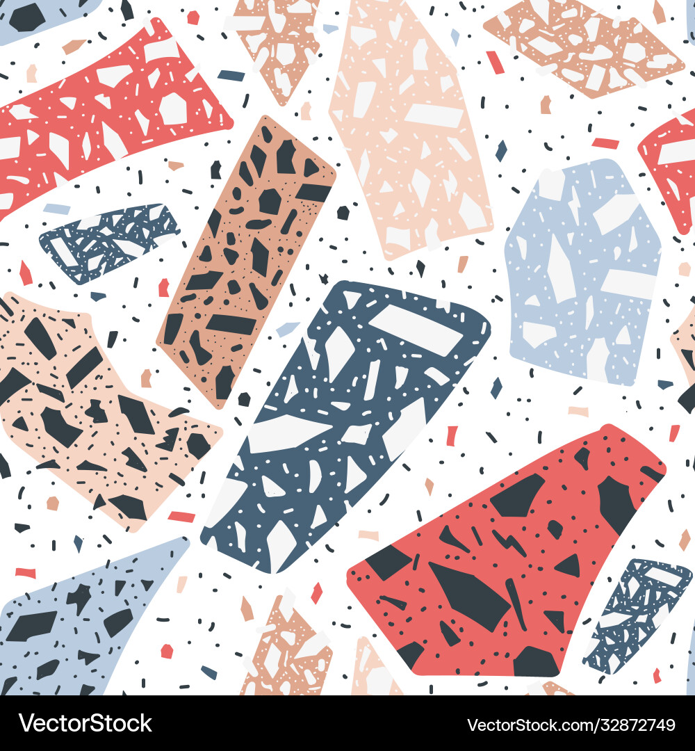 Terrazzo floor marble seamless pattern Royalty Free Vector