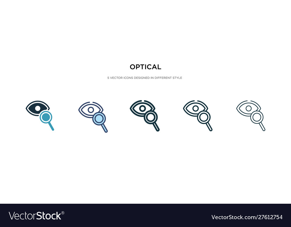Optical icon in different style two colored Vector Image