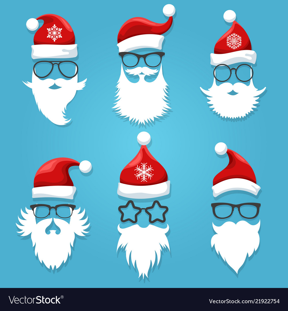 Santa face wearing Royalty Free Vector Image - VectorStock