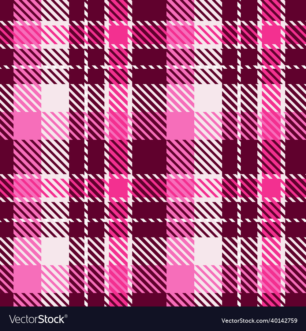 Girly pink seamless plaid pattern gingham Vector Image