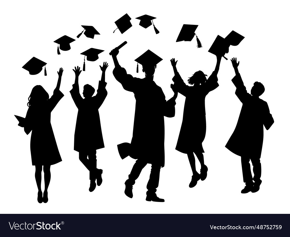 Graduated student happy graduation activity Vector Image