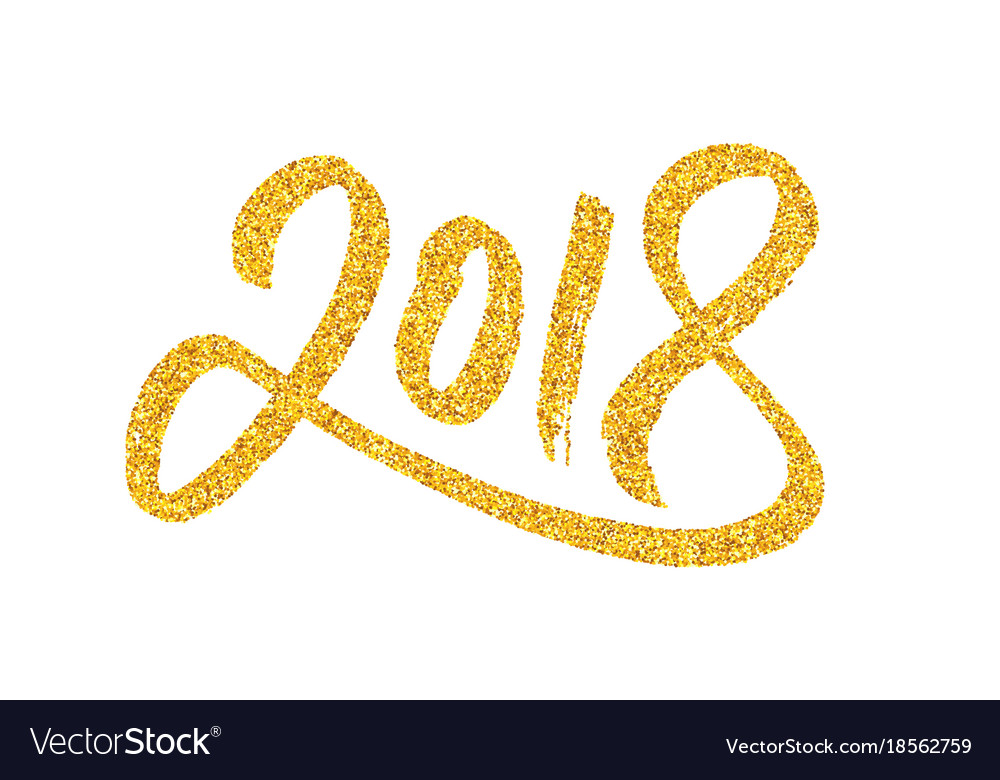 New year 2018 greeting card with calligraphy Vector Image