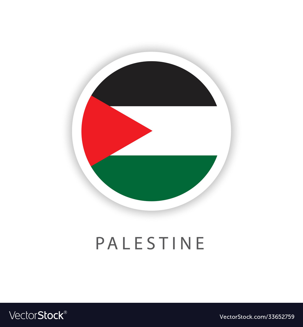 Palestine circle flag template design Royalty Free Vector