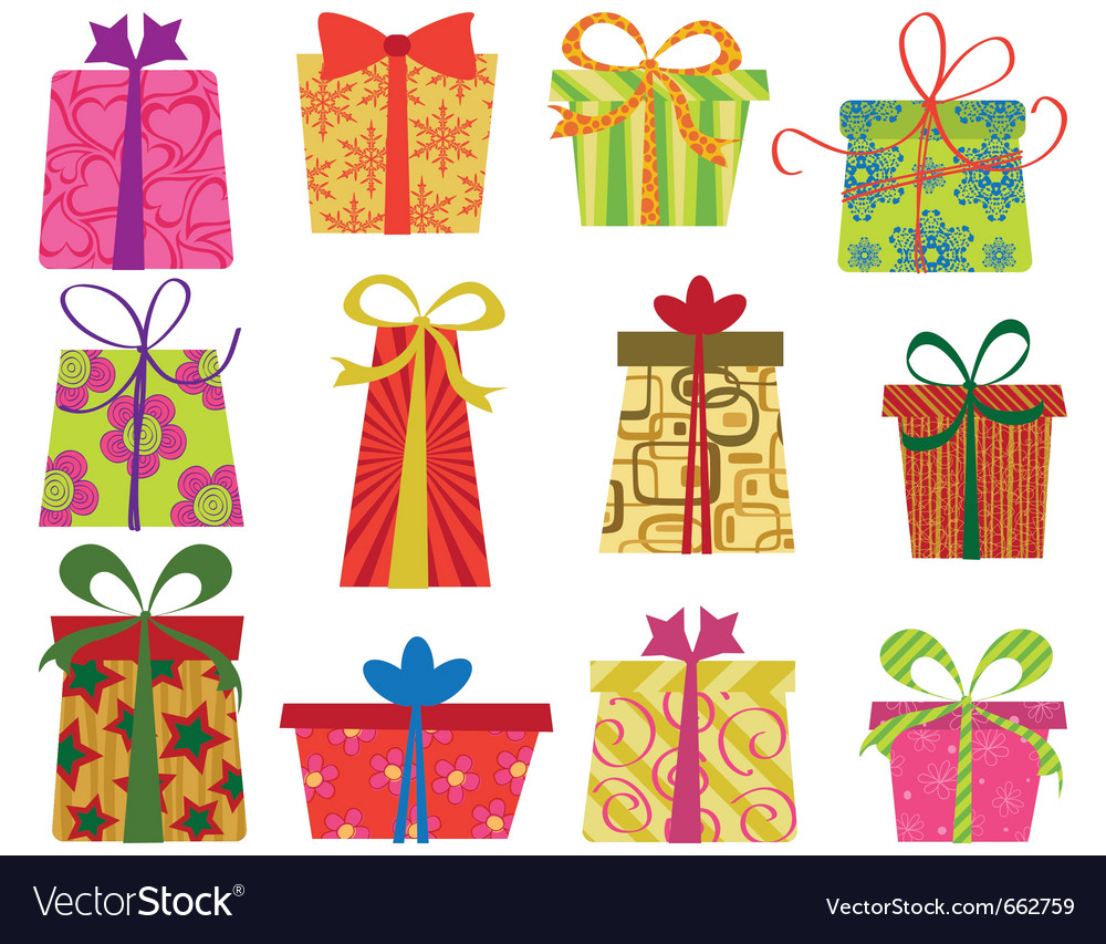 Retro gifts set Royalty Free Vector Image - VectorStock