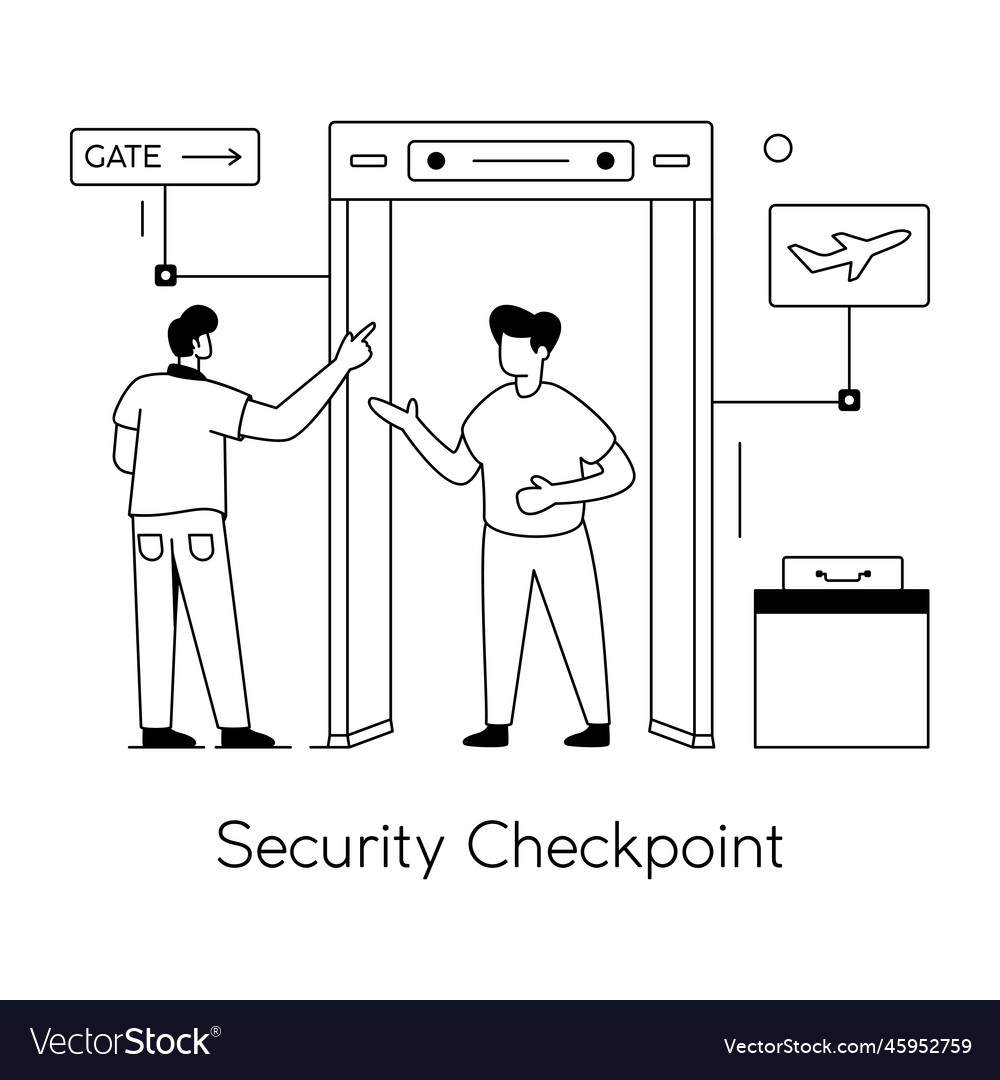 Security checkpoint Royalty Free Vector Image - VectorStock