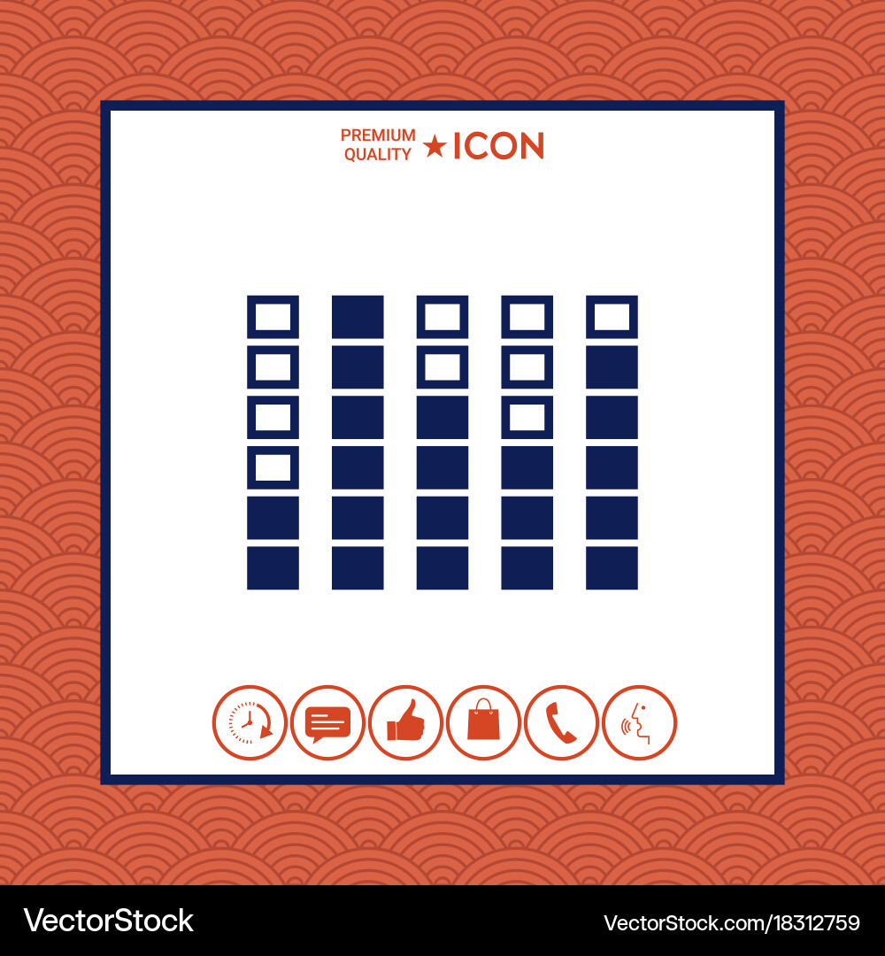 Spectrum analyzer equalizer icon Royalty Free Vector Image