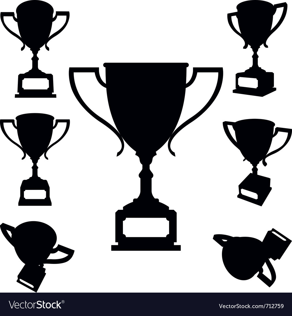 Sport cups silhouettes Royalty Free Vector Image