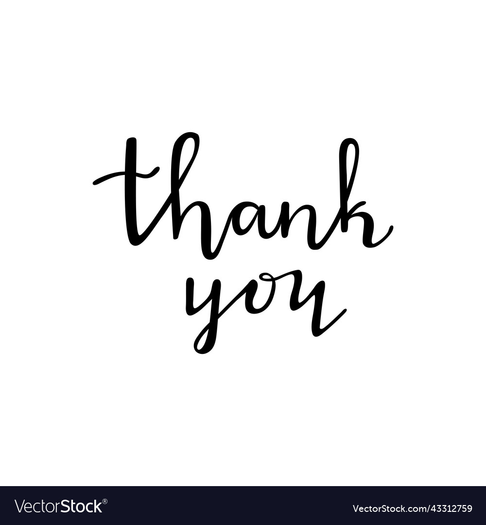 Thank you handwritten lettering Royalty Free Vector Image