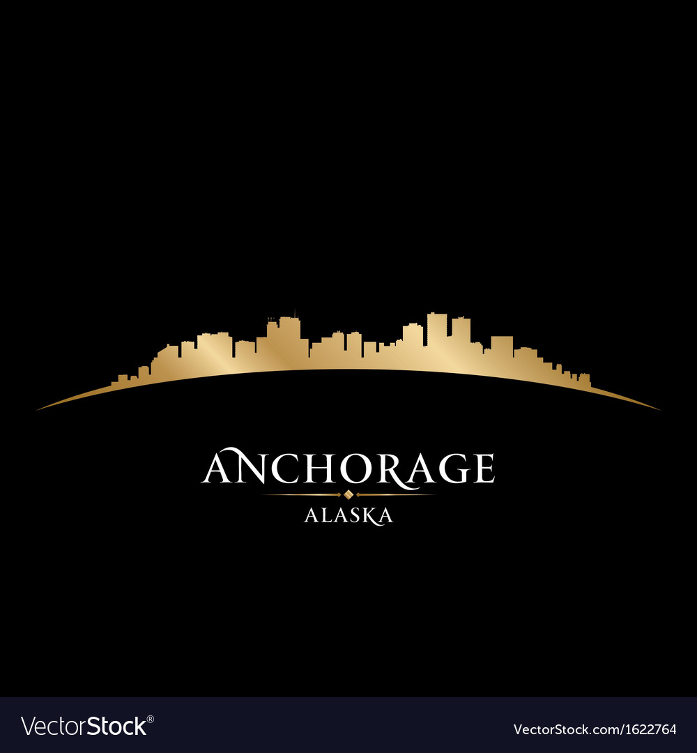 Anchorage alaska city skyline silhouette