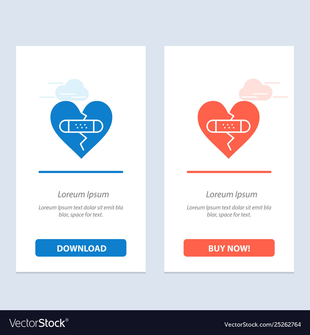 Broken emotions forgiveness heart love blue Vector Image