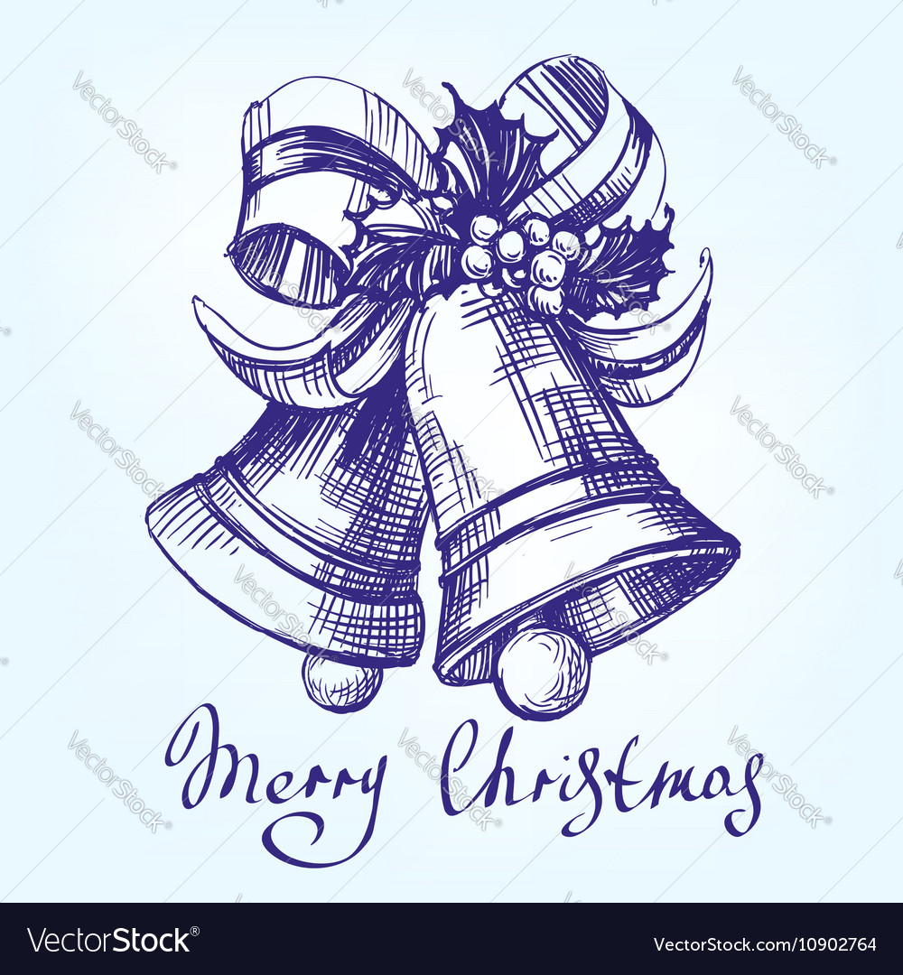 Christmas bells hand drawn Royalty Free Vector Image