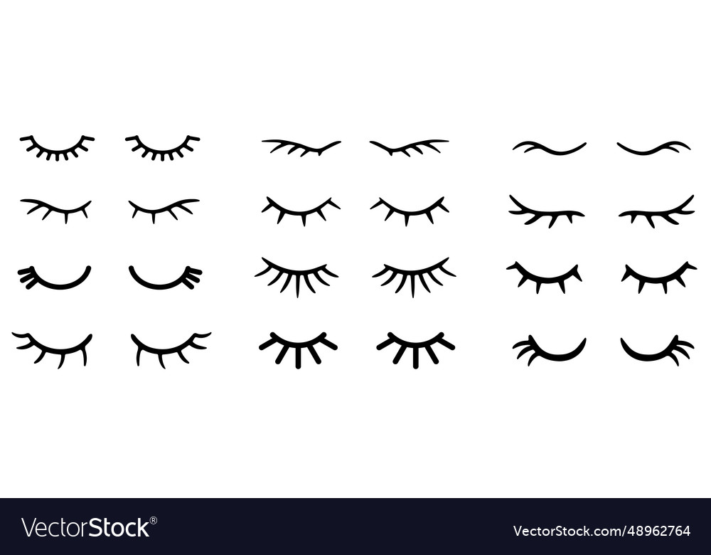 Closed eye with eyelashes cute girly icon Vector Image