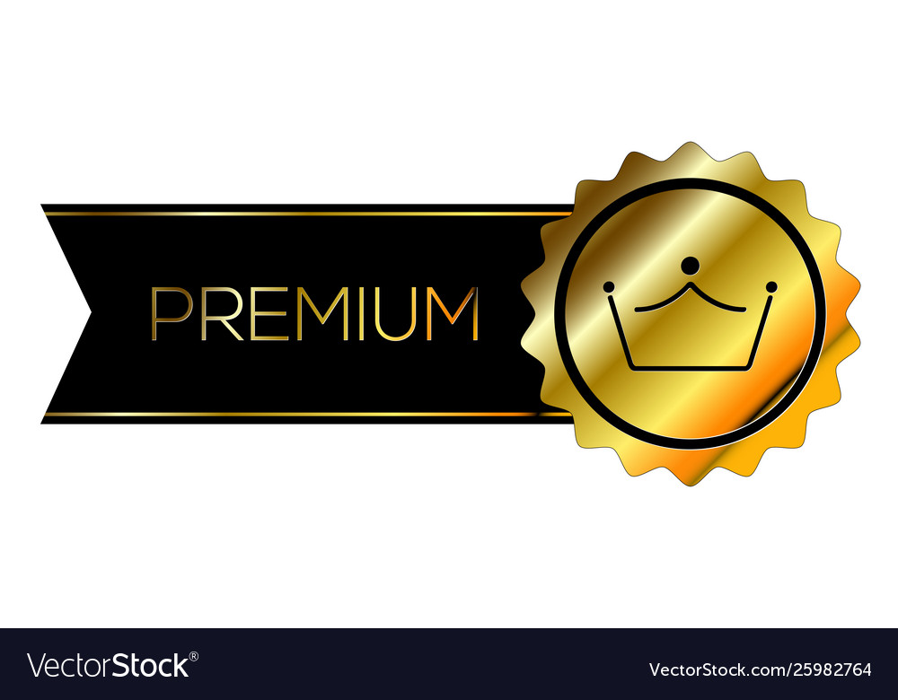 Isolated gold premium label