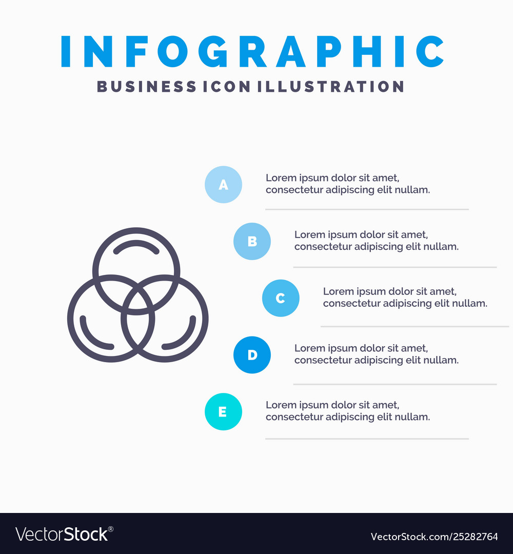 Rgb Farbe Web blau Infografik Vorlage 5 Schritte