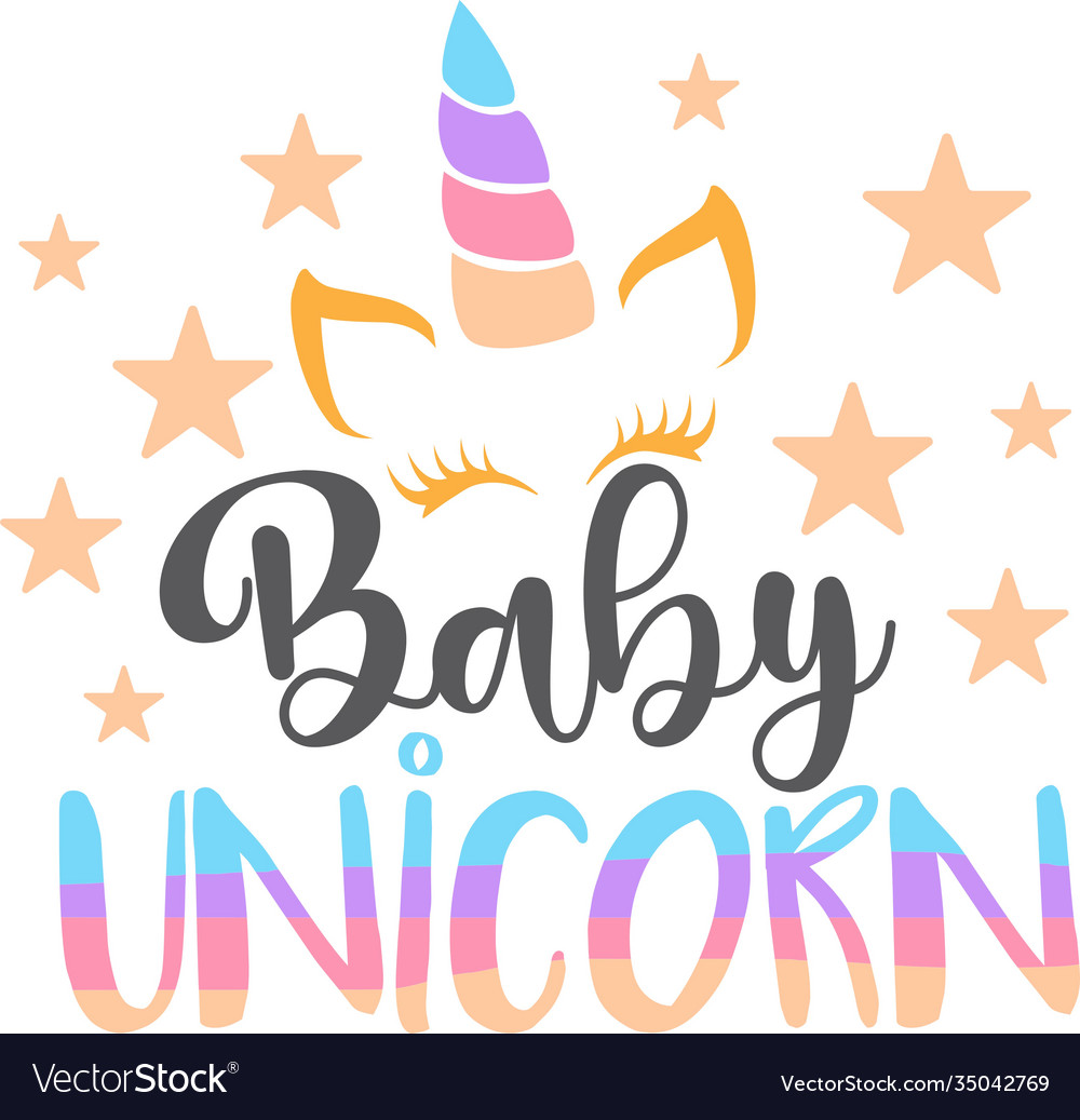 Baby unicorn isolated on white background Vector Image