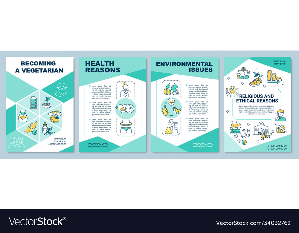 Becoming vegeterian brochure template Royalty Free Vector