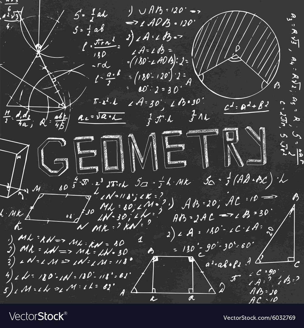 Geometry blackboard Royalty Free Vector Image - VectorStock