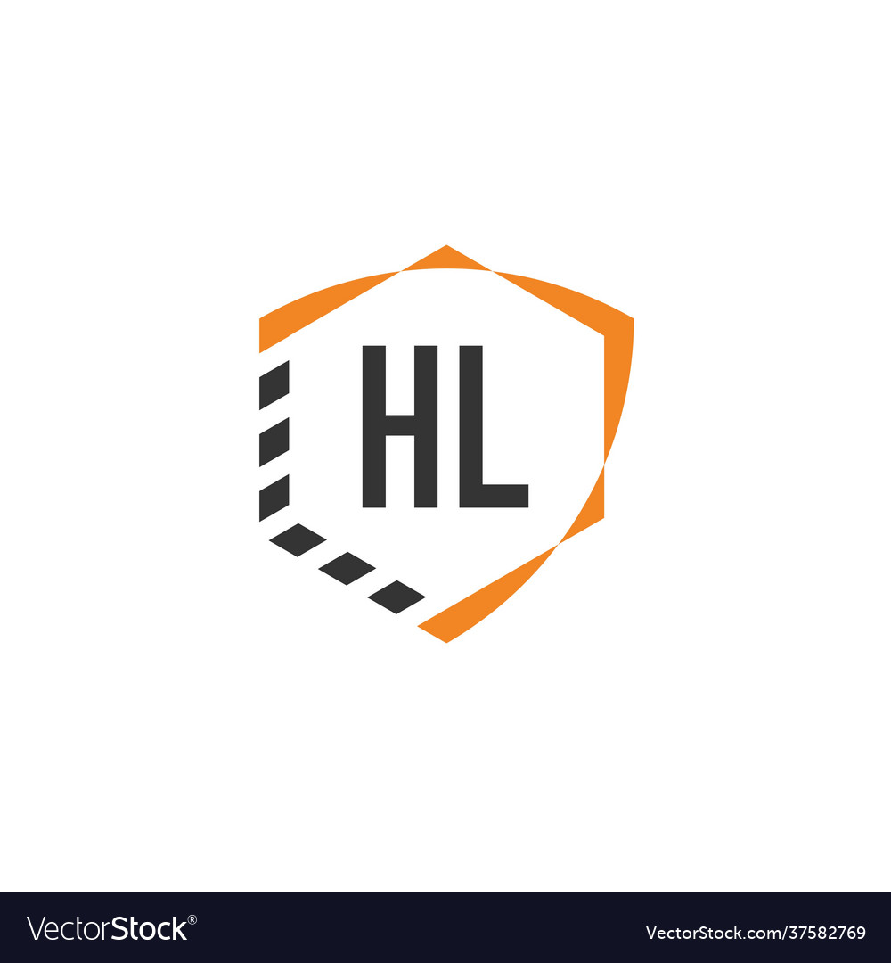 Initial letter hl shield hexagonal logo template Vector Image