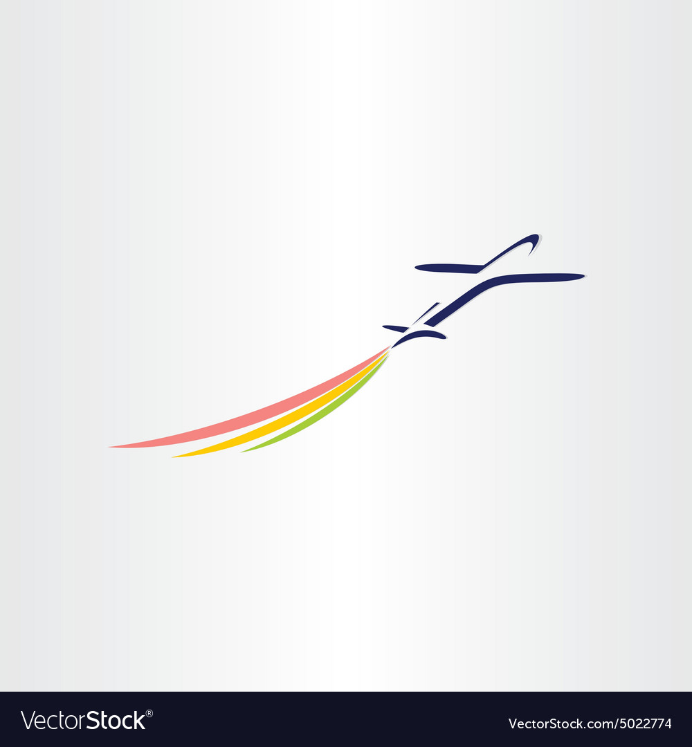 Airplane with color smoke airlines symbol Vector Image