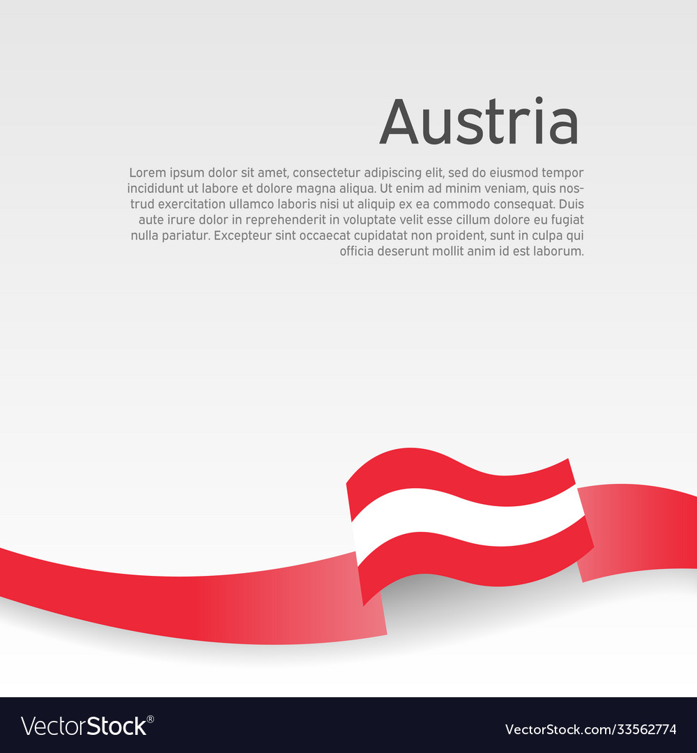 Austria flag background wavy ribbon Royalty Free Vector