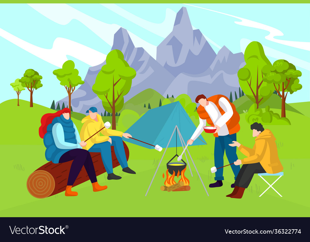 Beautiful nature interesting adventure tourist Vector Image