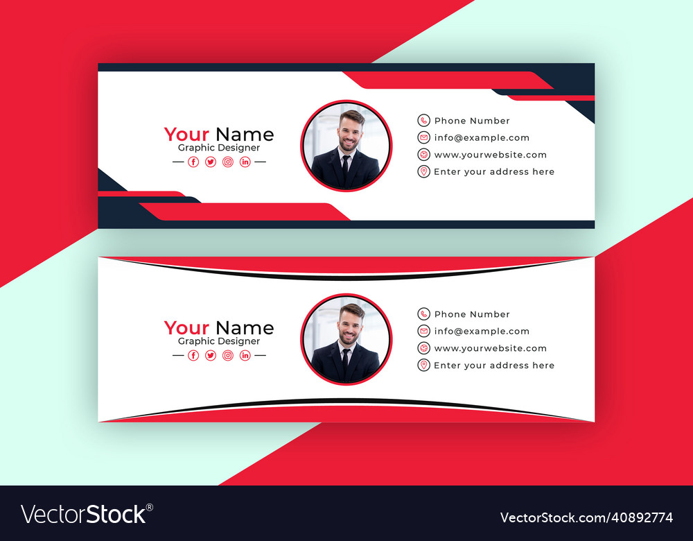 Creative modern email signature template design Vector Image