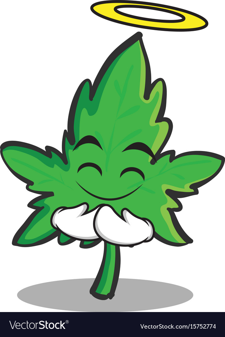 Innocent face marijuana character cartoon Vector Image