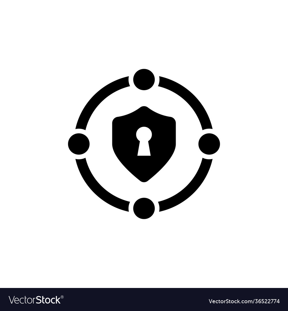 Private network icon in logotype Royalty Free Vector Image