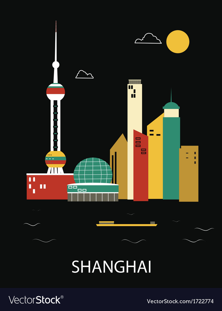 Shanghai china Royalty Free Vector Image - VectorStock