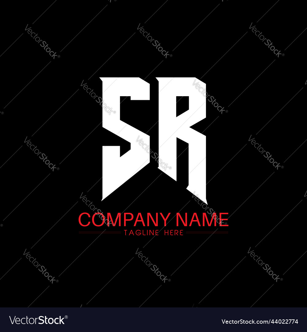 Sr letter logo design initial letters gamings Vector Image