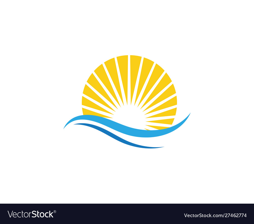 Sun water wave icon Royalty Free Vector Image - VectorStock