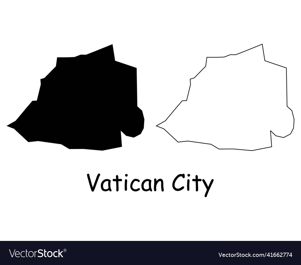 Vatican city map silhouette outline line border Vector Image