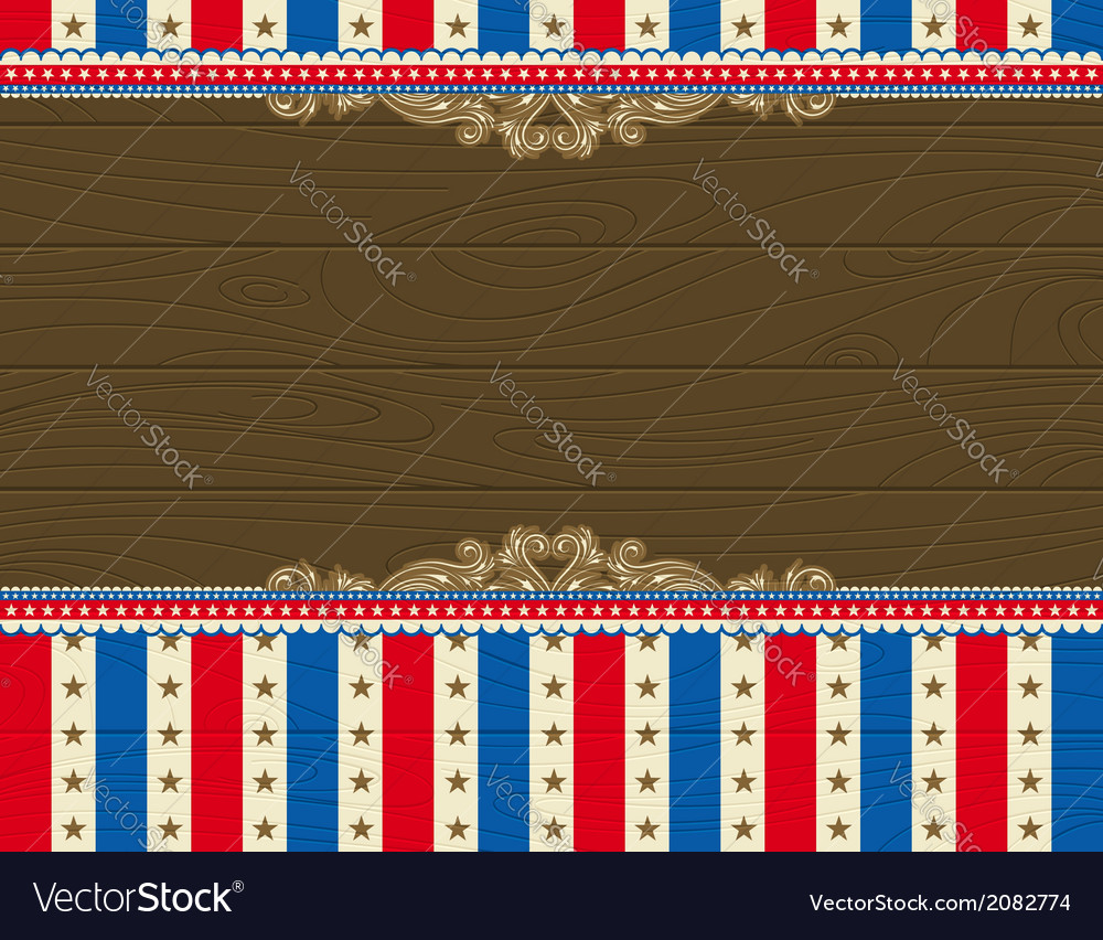 Wooden Usa Background With Stars And Decorative Fr