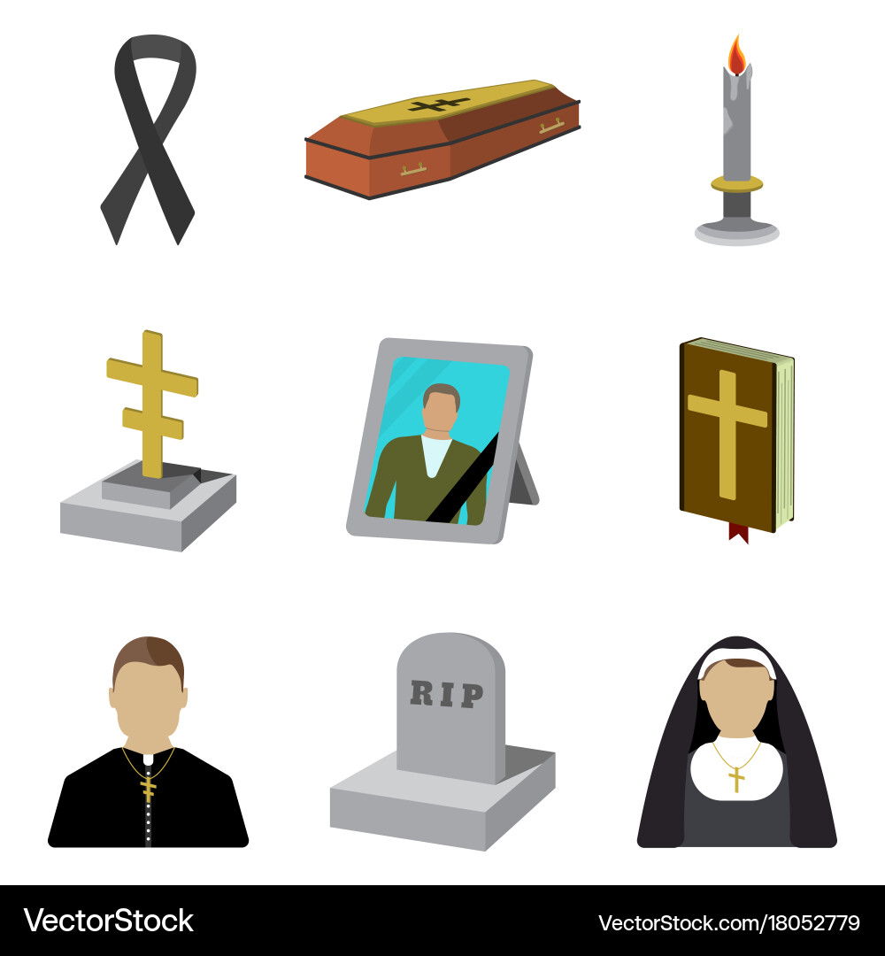 Funeral Cartoon Icon Isolated Royalty Free Vector Image