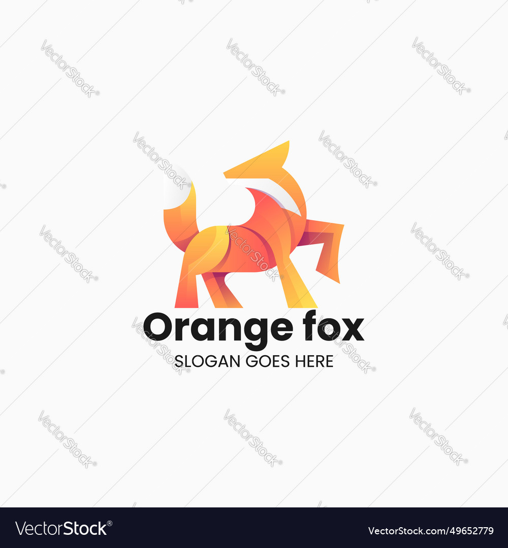 Logo fox gradient colorful style Royalty Free Vector Image