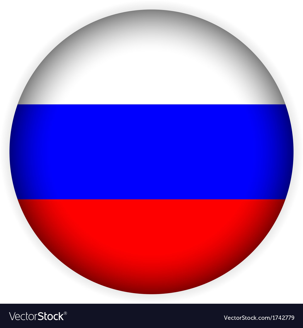 Russia flag button Royalty Free Vector Image - VectorStock