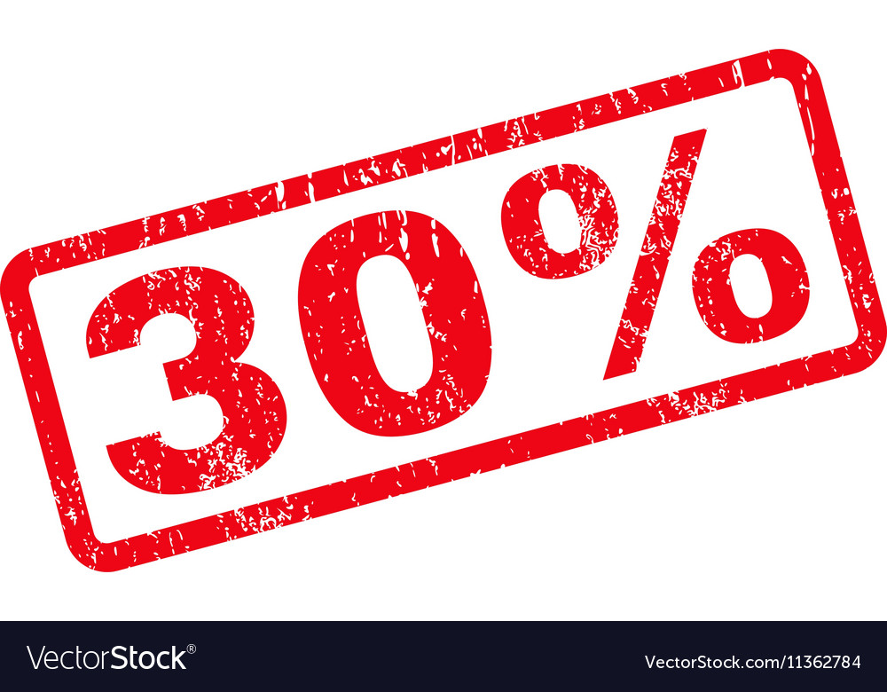 30 percent text rubber stamp