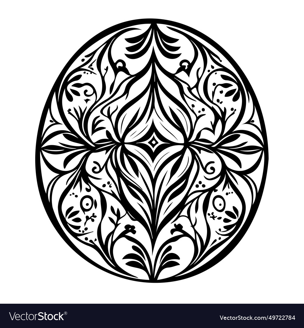 Batik pattern ornament design black element Vector Image